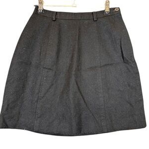 I.N.C. International Concepts Wool Mini Skirt Black Side Zip Lined Size 2